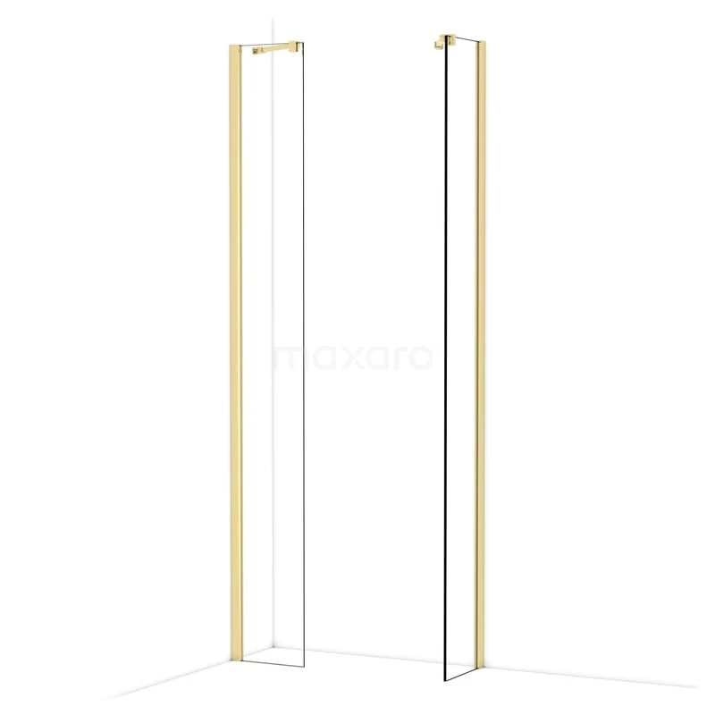 Diamond Inloopdouche | 30x30 cm Glanzend lichtgoud Helder glas 2 vaste wanden IDB0303410GLG Diamond Inloopdouche | 30x30 cm Glanzend lichtgoud Helder glas 2 vaste wanden IDB0303410GLG