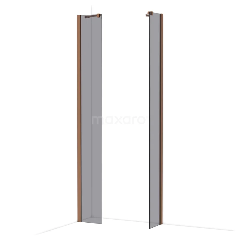 Diamond Inloopdouche | 30x30 cm Glanzend koper Rookglas 2 vaste wanden IDB0303411GKP Diamond Inloopdouche | 30x30 cm Glanzend koper Rookglas 2 vaste wanden IDB0303411GKP
