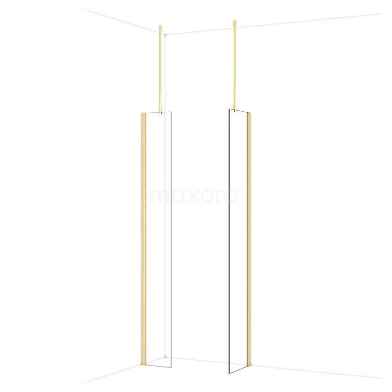 Diamond Inloopdouche | 40x30 cm Glanzend lichtgoud Helder glas 2 vaste wanden IDB0304910GLG Diamond Inloopdouche | 40x30 cm Glanzend lichtgoud Helder glas 2 vaste wanden IDB0304910GLG