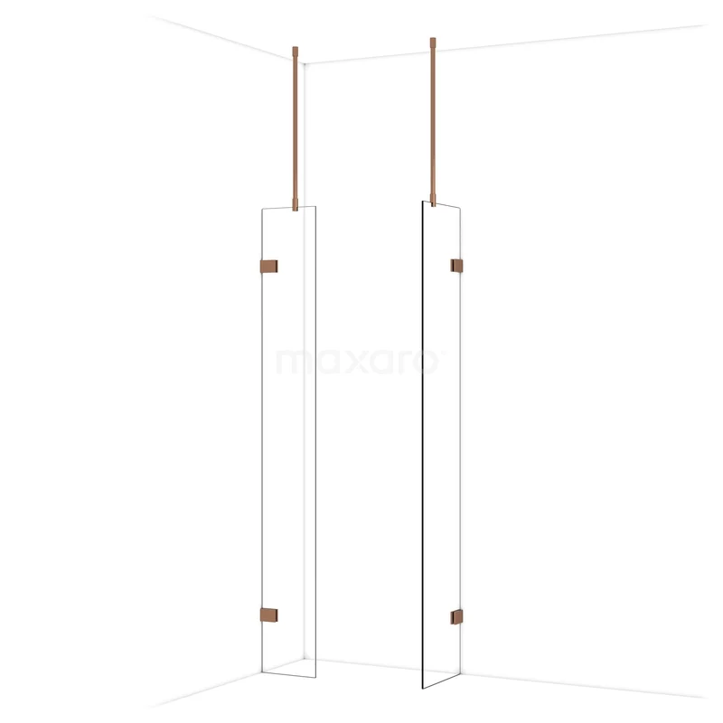 Diamond Inloopdouche | 40x30 cm Glanzend koper Helder glas 2 vaste wanden IDB0304920GKP Diamond Inloopdouche | 40x30 cm Glanzend koper Helder glas 2 vaste wanden IDB0304920GKP