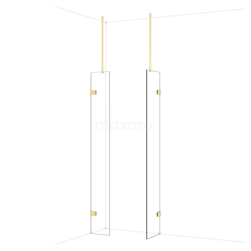 Diamond Inloopdouche | 40x30 cm Glanzend lichtgoud Helder glas 2 vaste wanden IDB0304920GLG Diamond Inloopdouche | 40x30 cm Glanzend lichtgoud Helder glas 2 vaste wanden IDB0304920GLG
