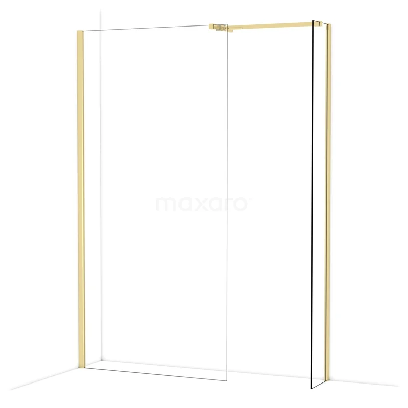 Diamond Walk-in shower | 100x30 cm Glanzend lichtgoud Clear glass 2 fixed walls IDB1003510GLG Diamond Walk-in shower | 100x30 cm Glanzend lichtgoud Clear glass 2 fixed walls IDB1003510GLG