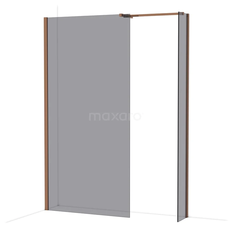 Diamond Walk-in shower | 100x30 cm Glanzend koper Smoke glass 2 fixed walls IDB1003511GKP Diamond Walk-in shower | 100x30 cm Glanzend koper Smoke glass 2 fixed walls IDB1003511GKP