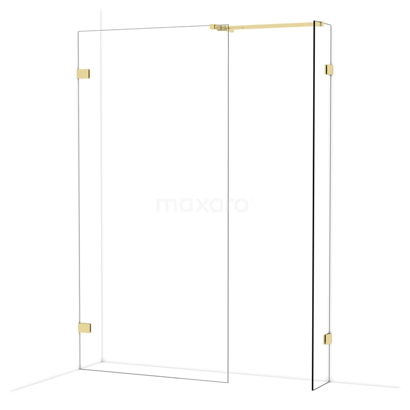 Diamond Inloopdouche | 100x30 cm Glanzend lichtgoud Helder glas 2 vaste wanden IDB1003520GLG Diamond Inloopdouche | 100x30 cm Glanzend lichtgoud Helder glas 2 vaste wanden IDB1003520GLG