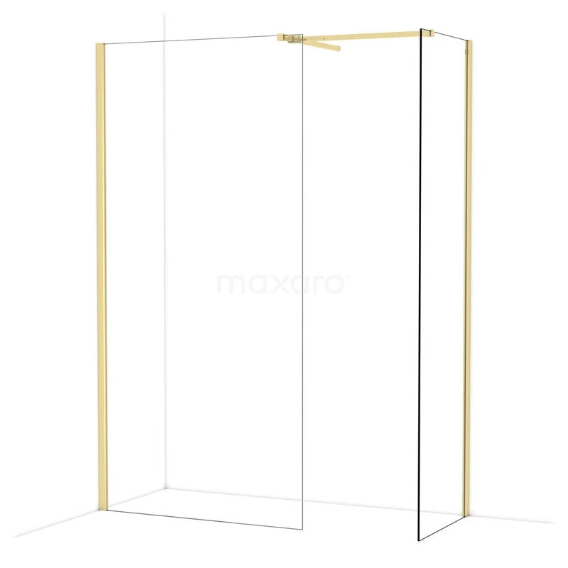 Diamond Walk-in shower | 100x60 cm Glanzend lichtgoud Clear glass 2 fixed walls IDB1006510GLG Diamond Walk-in shower | 100x60 cm Glanzend lichtgoud Clear glass 2 fixed walls IDB1006510GLG