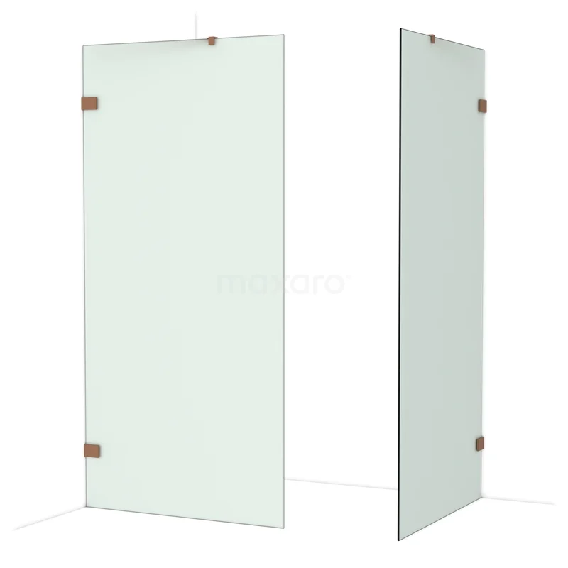 Diamond Walk-in shower | 100x100 cm Glanzend koper Frosted glass 2 fixed walls IDB1010427GKP Diamond Walk-in shower | 100x100 cm Glanzend koper Frosted glass 2 fixed walls IDB1010427GKP