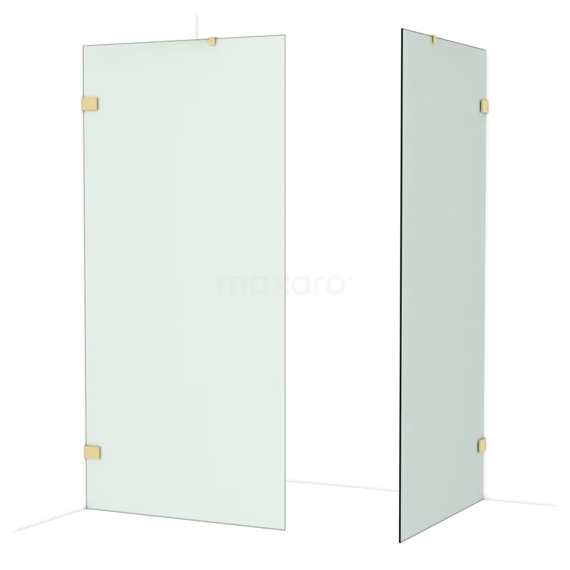 Diamond Walk-in shower | 100x100 cm Glanzend lichtgoud Frosted glass 2 fixed walls IDB1010427GLG Diamond Walk-in shower | 100x100 cm Glanzend lichtgoud Frosted glass 2 fixed walls IDB1010427GLG