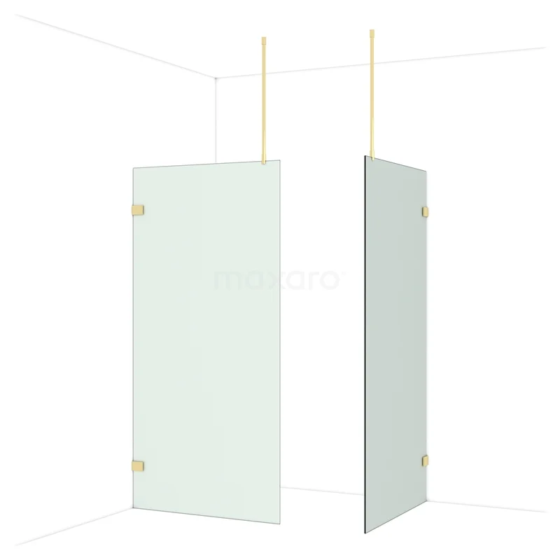 Diamond Walk-in shower | 100x100 cm Glanzend lichtgoud Frosted glass 2 fixed walls IDB1010927GLG Diamond Walk-in shower | 100x100 cm Glanzend lichtgoud Frosted glass 2 fixed walls IDB1010927GLG
