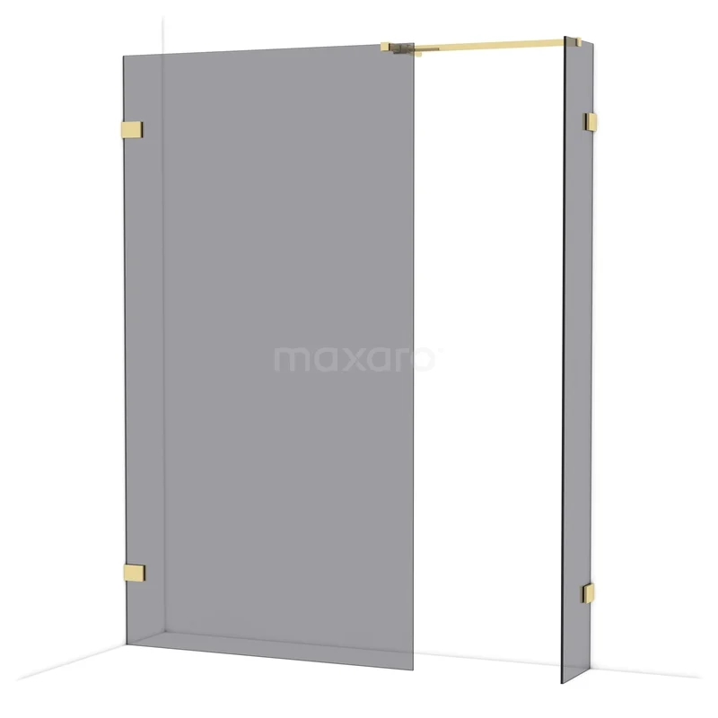 Diamond Inloopdouche | 110x30 cm Glanzend lichtgoud Rookglas 2 vaste wanden IDB1103521GLG Diamond Inloopdouche | 110x30 cm Glanzend lichtgoud Rookglas 2 vaste wanden IDB1103521GLG