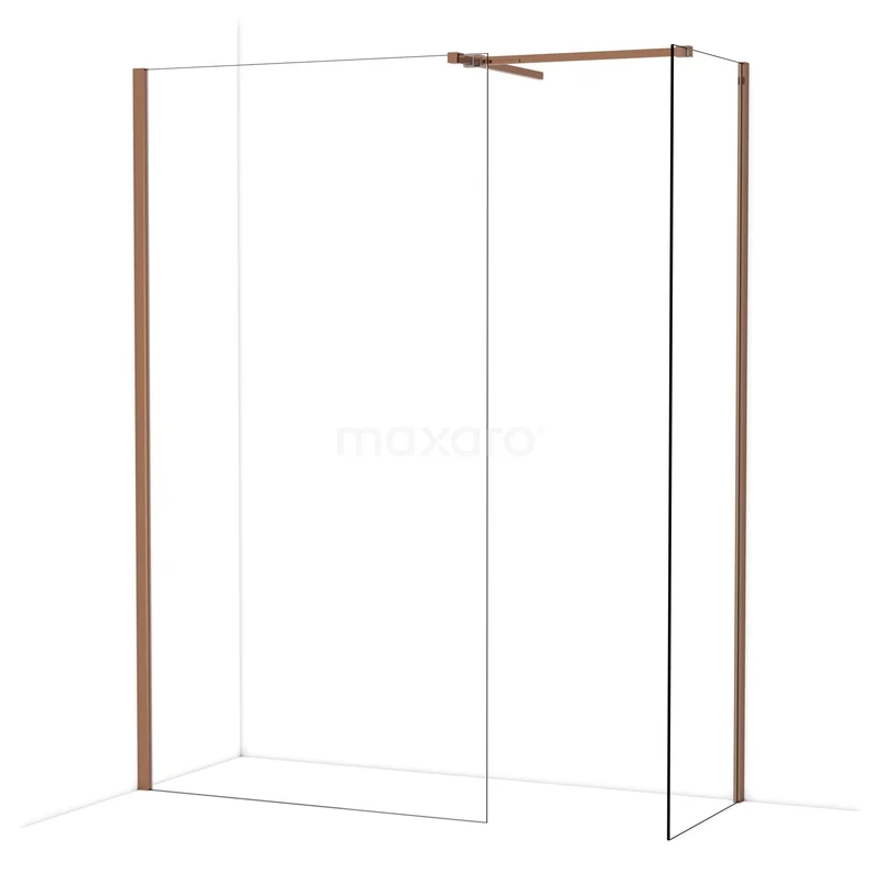 Diamond Inloopdouche | 110x60 cm Glanzend koper Helder glas 2 vaste wanden IDB1106510GKP Diamond Inloopdouche | 110x60 cm Glanzend koper Helder glas 2 vaste wanden IDB1106510GKP