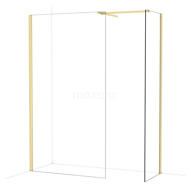 Diamond Inloopdouche | 110x60 cm Glanzend lichtgoud Helder glas 2 vaste wanden IDB1106510GLG Diamond Inloopdouche | 110x60 cm Glanzend lichtgoud Helder glas 2 vaste wanden IDB1106510GLG