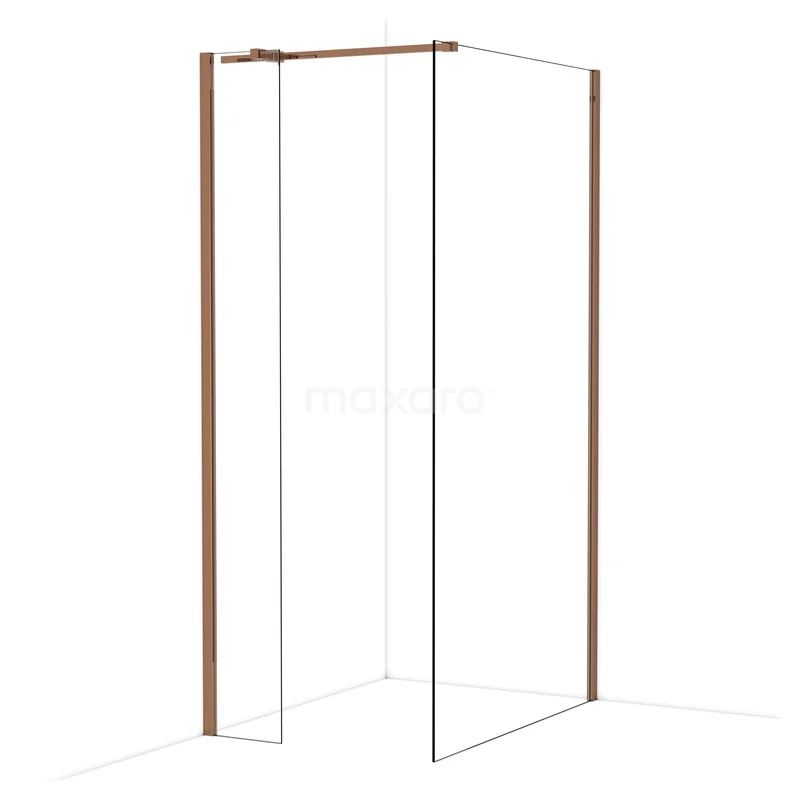 Diamond Inloopdouche | 110x30 cm Glanzend koper Helder glas 2 vaste wanden IDB0311310GKP Diamond Inloopdouche | 110x30 cm Glanzend koper Helder glas 2 vaste wanden IDB0311310GKP