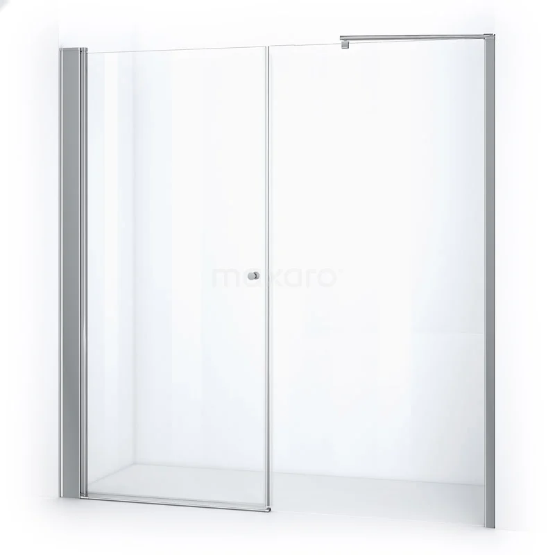 Duschwand Zircon Comfort 190cm aus klarem Sicherheitsglas Chrom DW-0910211 Glasene Duschwand mit Aluminiumprofil, transparent und platzsparendes Design, ideal für moderne Bäder.