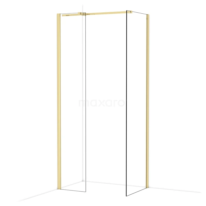 Diamond Inloopdouche | 60x40 cm Glanzend lichtgoud Helder glas 2 vaste wanden IDB0406310GLG Diamond Inloopdouche | 60x40 cm Glanzend lichtgoud Helder glas 2 vaste wanden IDB0406310GLG