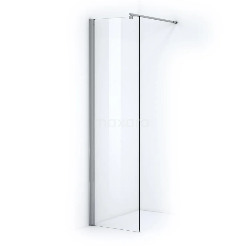 Zircon Comfort Walk-in shower | 20 cm Chrome Clear glass Fixed wall GW-02013