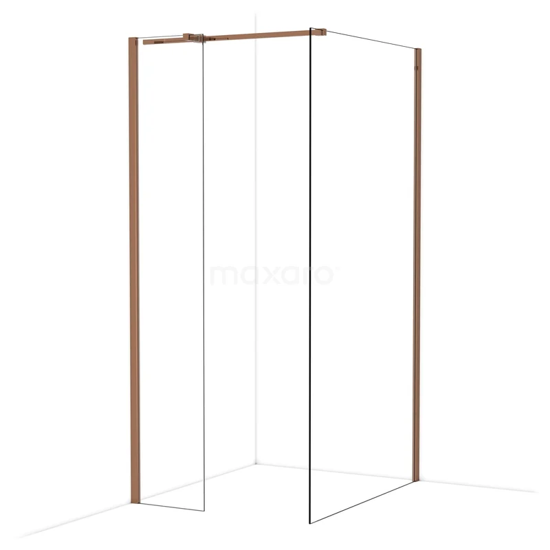 Diamond Inloopdouche | 110x40 cm Glanzend koper Helder glas 2 vaste wanden IDB0411310GKP Diamond Inloopdouche | 110x40 cm Glanzend koper Helder glas 2 vaste wanden IDB0411310GKP