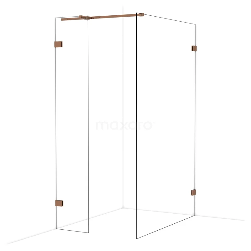 Diamond Inloopdouche | 130x40 cm Glanzend koper Helder glas 2 vaste wanden IDB0413320GKP Diamond Inloopdouche | 130x40 cm Glanzend koper Helder glas 2 vaste wanden IDB0413320GKP