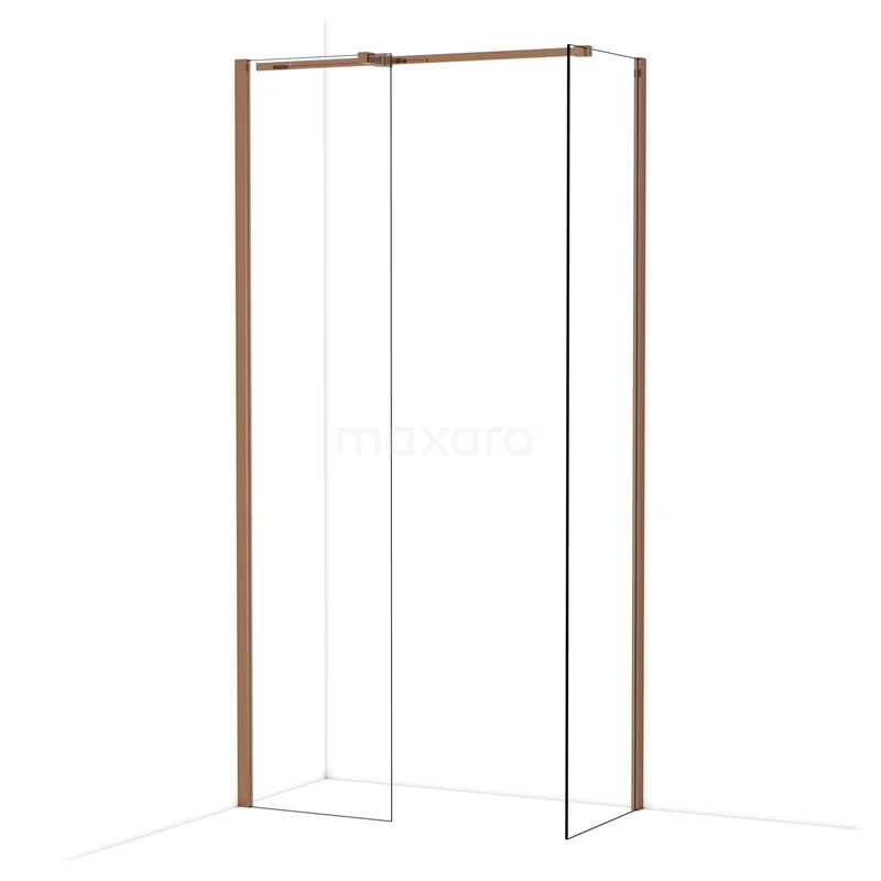 Diamond Inloopdouche | 50x50 cm Glanzend koper Helder glas 2 vaste wanden IDB0505310GKP Diamond Inloopdouche | 50x50 cm Glanzend koper Helder glas 2 vaste wanden IDB0505310GKP