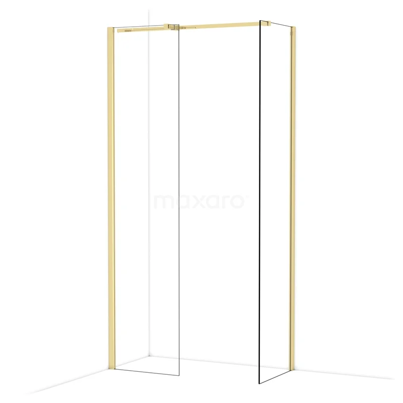 Diamond Inloopdouche | 50x50 cm Glanzend lichtgoud Helder glas 2 vaste wanden IDB0505310GLG Diamond Inloopdouche | 50x50 cm Glanzend lichtgoud Helder glas 2 vaste wanden IDB0505310GLG