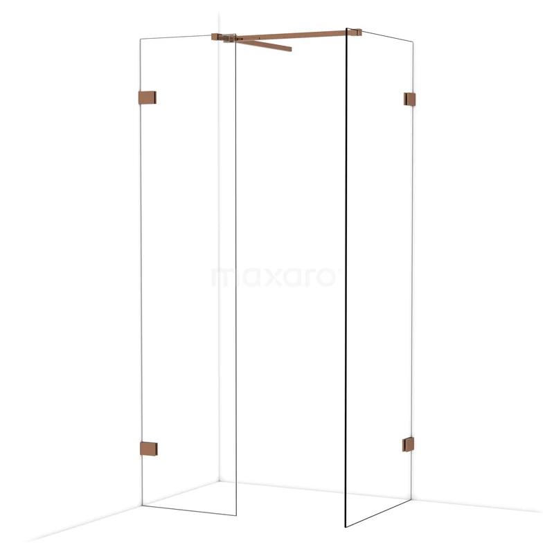 Begehbare Duschen IDB0507520GKP Begehbare Dusche mit Klarglas, Messingakzenten und minimalistischem Design, perfekt als stilvolle Badezimmerlösung.