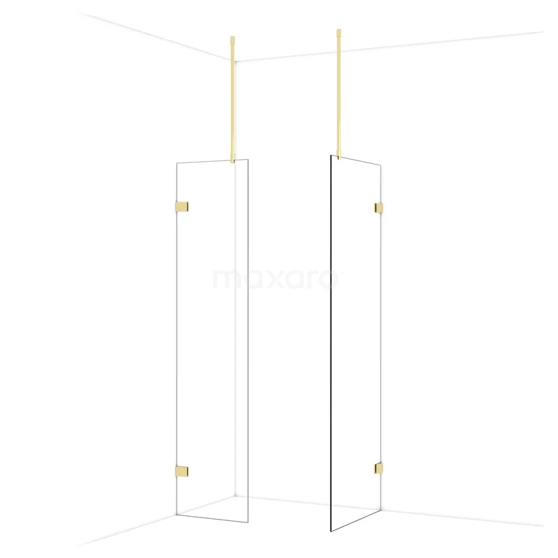 Diamond Inloopdouche | 70x50 cm Glanzend lichtgoud Helder glas 2 vaste wanden IDB0507920GLG Diamond Inloopdouche | 70x50 cm Glanzend lichtgoud Helder glas 2 vaste wanden IDB0507920GLG