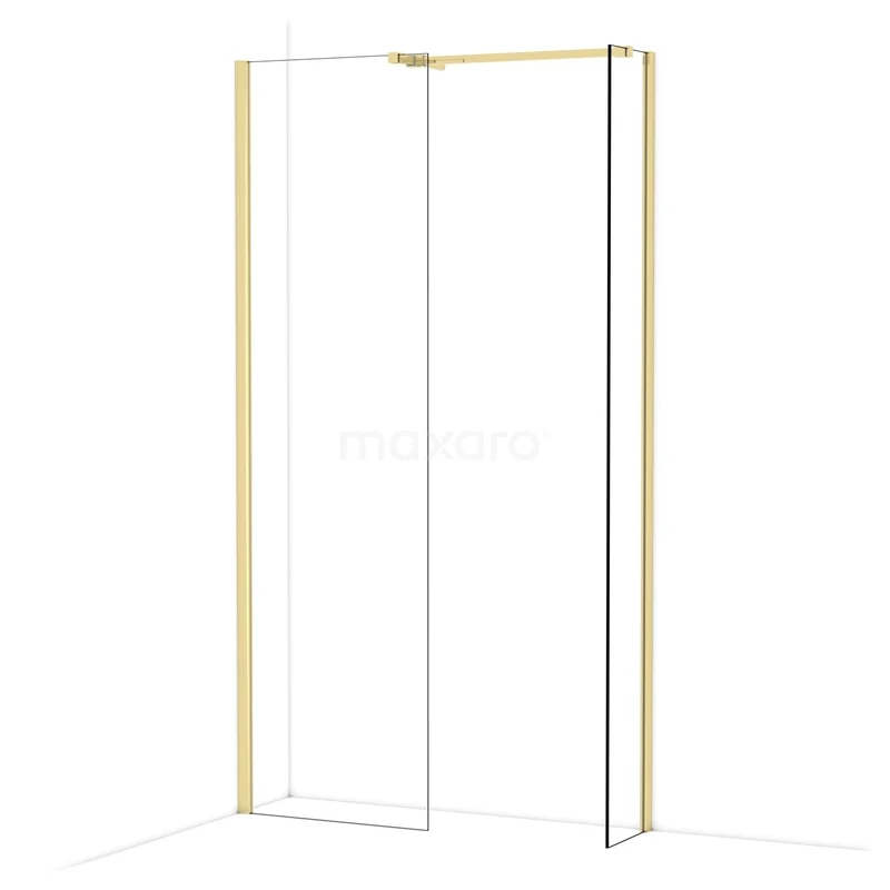 Diamond Inloopdouche | 60x30 cm Glanzend lichtgoud Helder glas 2 vaste wanden IDB0603510GLG Diamond Inloopdouche | 60x30 cm Glanzend lichtgoud Helder glas 2 vaste wanden IDB0603510GLG