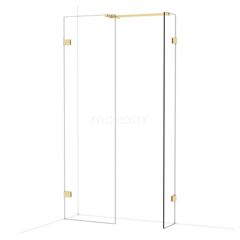 Diamond Inloopdouche | 60x30 cm Glanzend lichtgoud Helder glas 2 vaste wanden IDB0603520GLG Diamond Inloopdouche | 60x30 cm Glanzend lichtgoud Helder glas 2 vaste wanden IDB0603520GLG