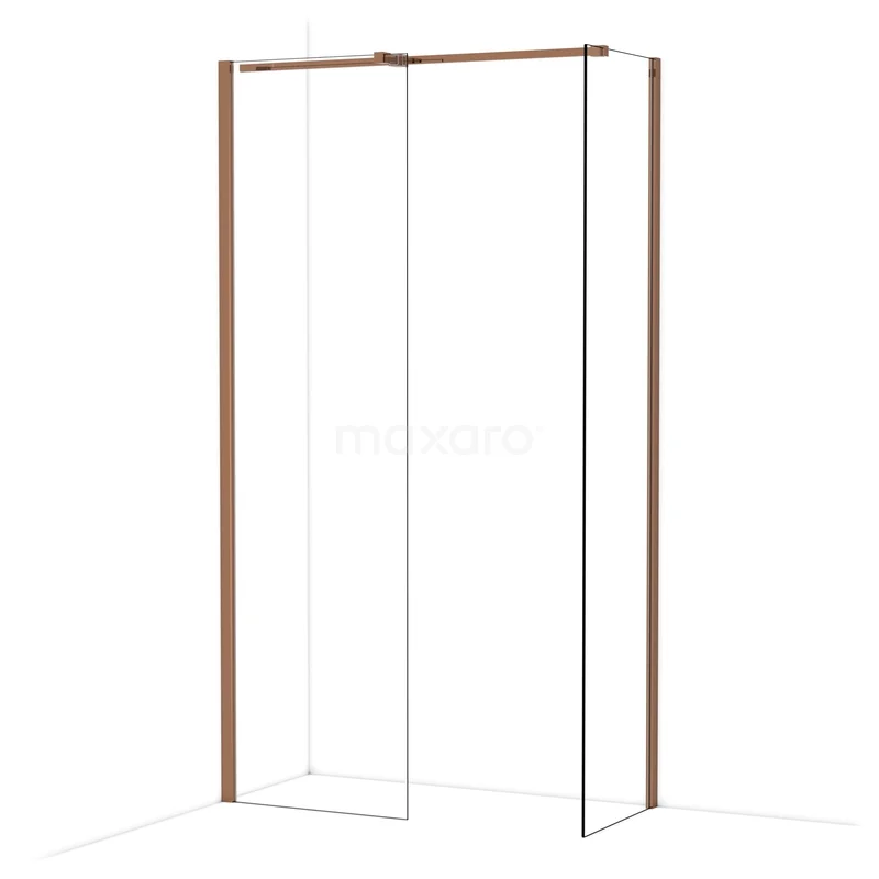 Diamond Walk-in shower | 60x50 cm Glanzend koper Clear glass 2 fixed walls IDB0605310GKP Diamond Walk-in shower | 60x50 cm Glanzend koper Clear glass 2 fixed walls IDB0605310GKP