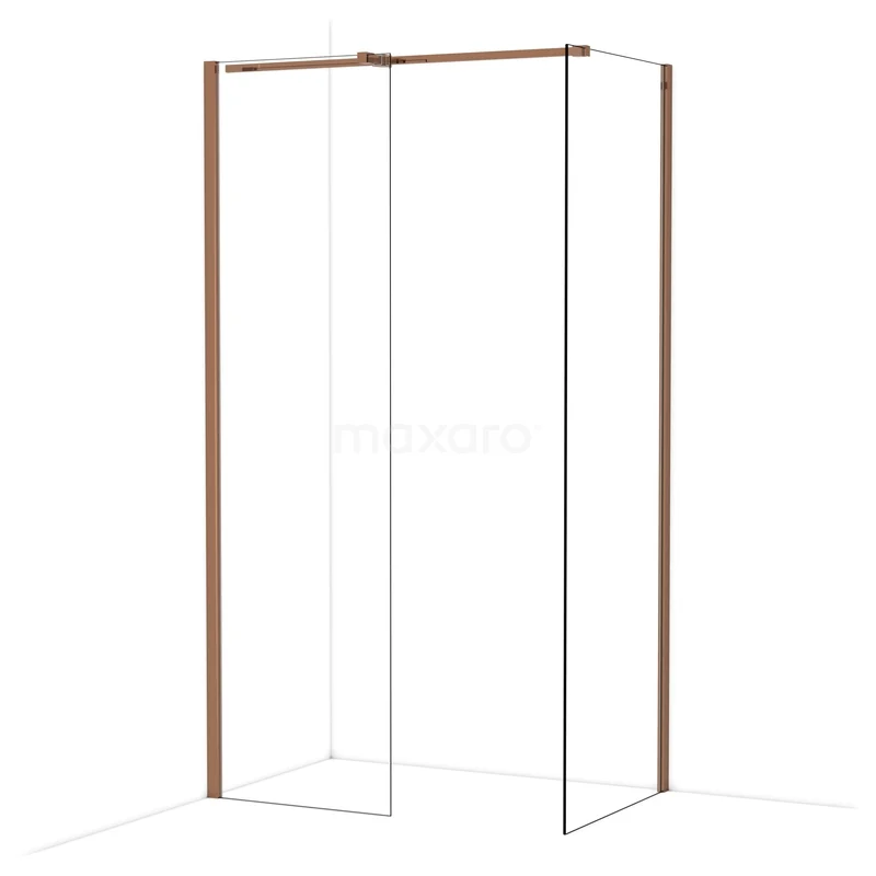 Begehbare Duschen IDB0607310GKP Duschwand mit bronzen Profilen, modernem Design und Klarglas, ideal für ein stilvolles Badezimmer.