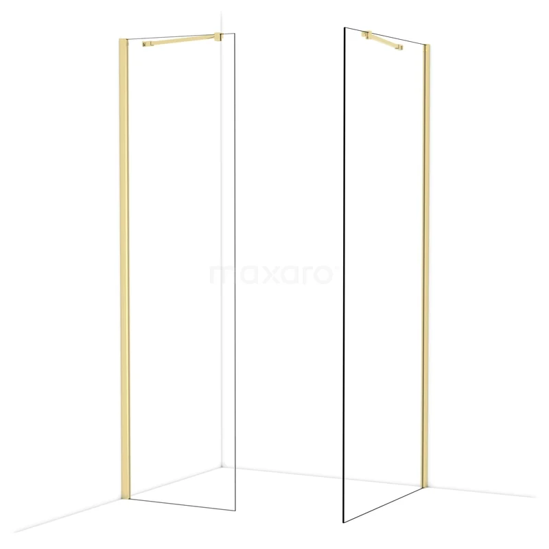 Begehbare Duschen IDB0609410GLG Minimalistisches Duschprofil in Weiß und Gold, geeignet für moderne Bäder. Hergestellt aus Aluminium für eine elegante Verarbeitung.