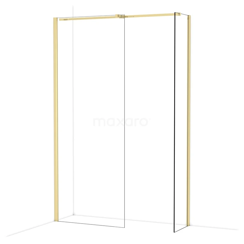 Diamond Walk-in shower | 80x40 cm Glanzend lichtgoud Clear glass 2 fixed walls IDB0804310GLG Diamond Walk-in shower | 80x40 cm Glanzend lichtgoud Clear glass 2 fixed walls IDB0804310GLG