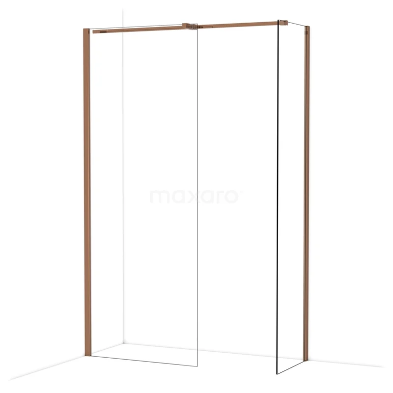 Diamond Walk-in shower | 80x50 cm Glanzend koper Clear glass 2 fixed walls IDB0805310GKP Diamond Walk-in shower | 80x50 cm Glanzend koper Clear glass 2 fixed walls IDB0805310GKP