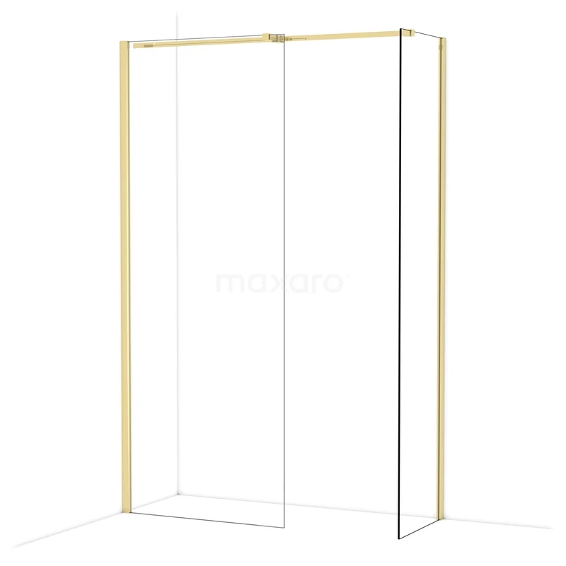 Diamond Walk-in shower | 80x50 cm Glanzend lichtgoud Clear glass 2 fixed walls IDB0805310GLG Diamond Walk-in shower | 80x50 cm Glanzend lichtgoud Clear glass 2 fixed walls IDB0805310GLG