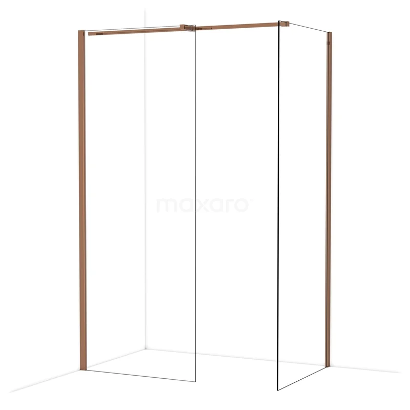 Diamond Walk-in shower | 80x80 cm Glanzend koper Clear glass 2 fixed walls IDB0808310GKP Diamond Walk-in shower | 80x80 cm Glanzend koper Clear glass 2 fixed walls IDB0808310GKP