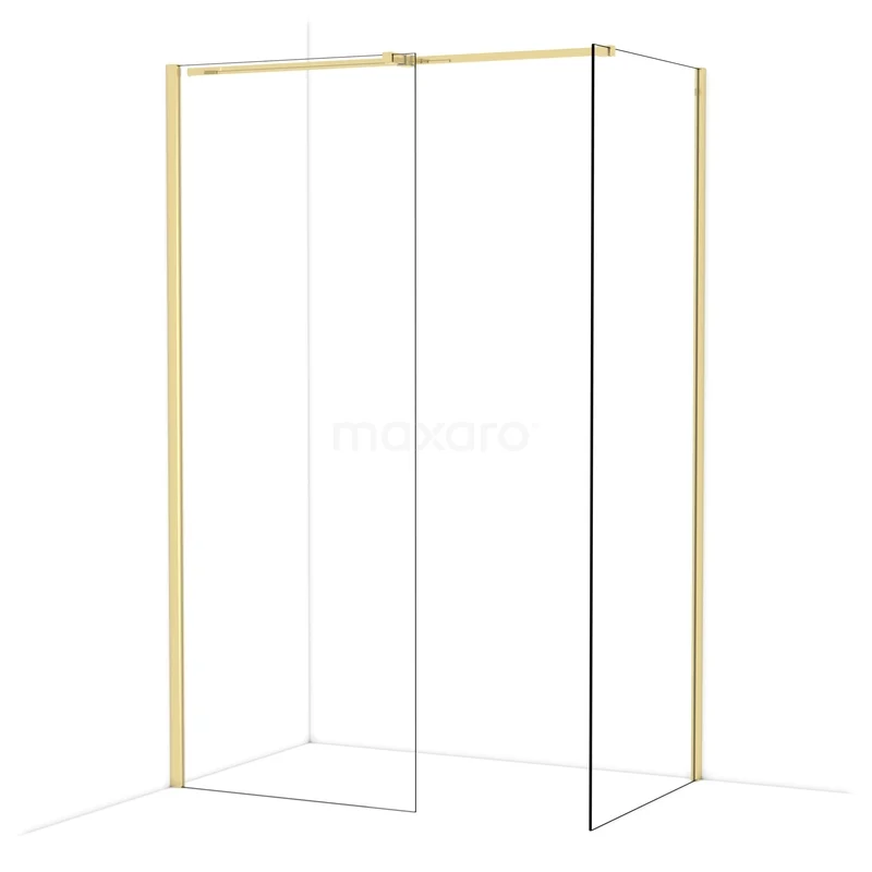 Diamond Walk-in shower | 80x80 cm Glanzend lichtgoud Clear glass 2 fixed walls IDB0808310GLG Diamond Walk-in shower | 80x80 cm Glanzend lichtgoud Clear glass 2 fixed walls IDB0808310GLG