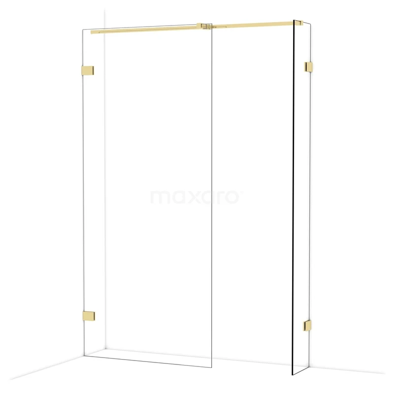 Begehbare Duschen IDB0903320GLG Glas Duschwand mit goldfarbenen Scharnieren, zeitloses Design, ideal für eine stilvolle Badezimmer Einrichtung.