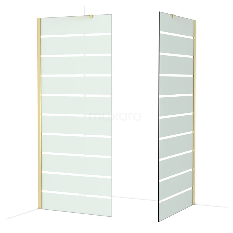 Begehbare Duschen IDB0910416GLG Glas Duschwand mit Matt Weiß Streifen, moderne Ausstrahlung für eine stilvolle und funktionale Badezimmer Einrichtung.