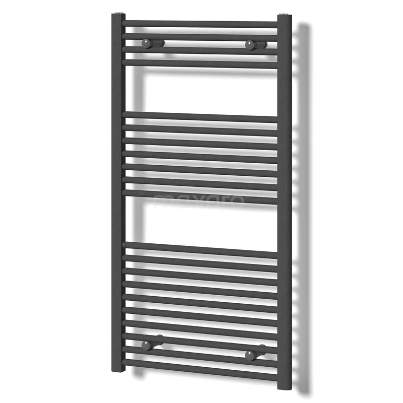 Mars Handdoekradiator | 60x110 cm Donkergrijs 559 W att Staal Centrale verwarming DR16-0611RDN Grijze laddervormige handdoekradiator van metaal, ideaal voor warmte en stijl in de moderne badkamer.