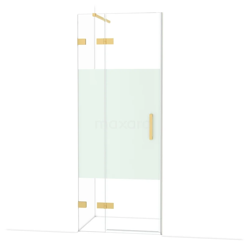 Diamant-Duschtüren DDB21351123GG Glasdusche mit goldfarbenen Scharnieren und Haltegriff, modernes und stilvolles Design für ein luxuriöses Badezimmererlebnis.