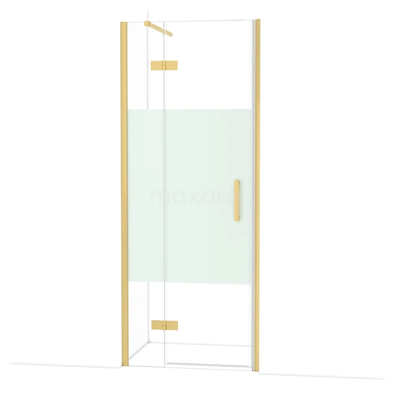 Diamant-Duschtüren DDB21352113GG Glasene Duschkabine in Eckform mit goldfarbenen Akzenten, rahmenloses Design, ideal für ein modernes Badezimmer.