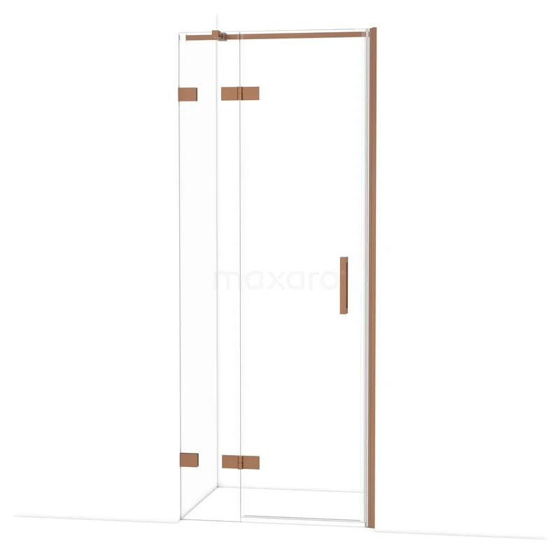 Diamant-Duschtüren DDB21352320KP Duschtür mit Klarglas, goldfarbigen Scharnieren und modernem Haltegriff, perfekt für einen eleganten Badezimmerstil.