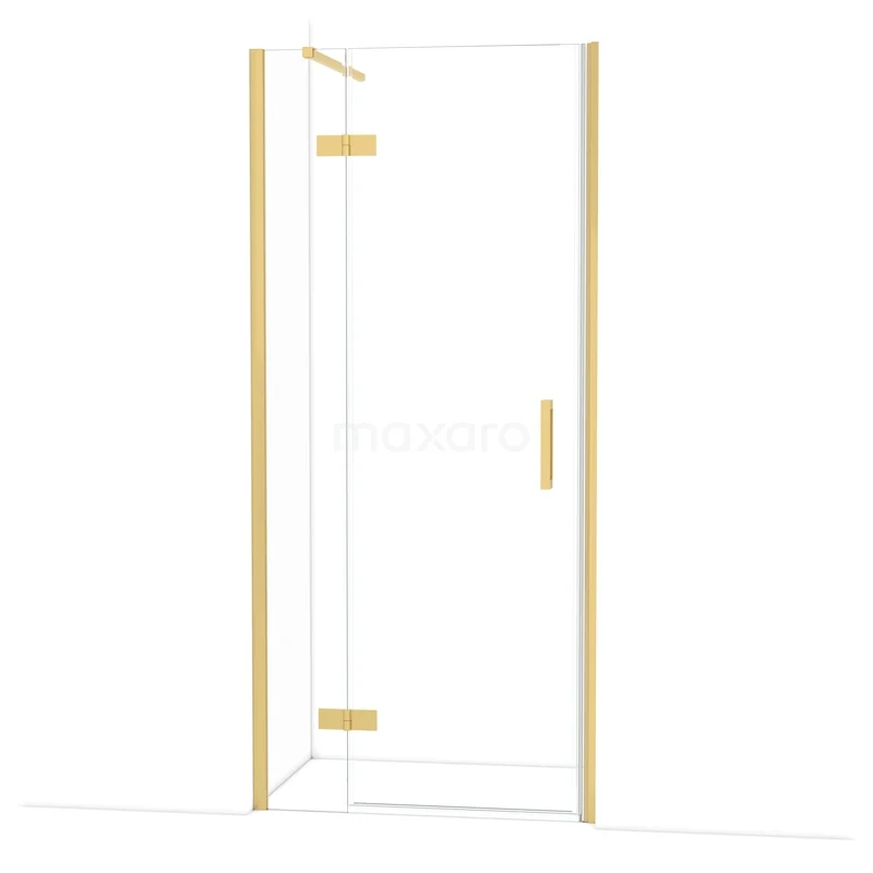Diamond Douchedeur | 90 cm Goud Helder glas Draaideur DDB21362110GG Glazen douchedeur met goudkleurige afwerking, modern design, ideaal voor een stijlvolle en luxe badkamer.