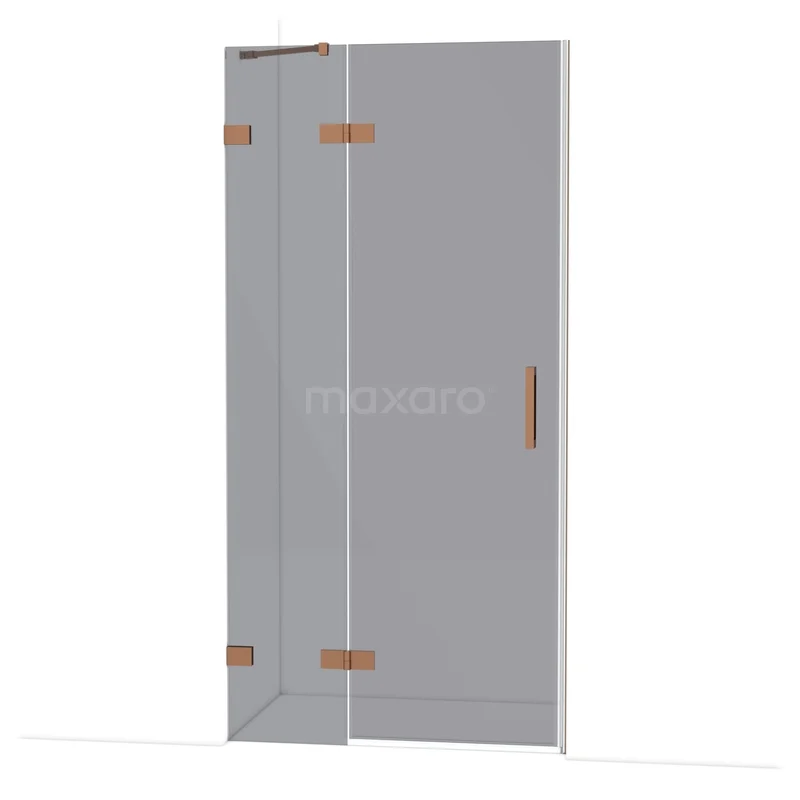 Diamant-Duschtüren DDB21461221KP Glasene Duschtür, transparent mit goldfarbenen Scharnieren, ideal für ein stilvolles und modernes Badezimmer.