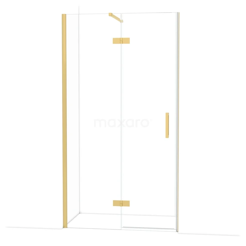 Diamant-Duschtüren DDB21651110GG Glasene Duschkabine mit goldenen Details, Eckmodell, minimalistisches Design, ideal für ein modernes Badezimmer.