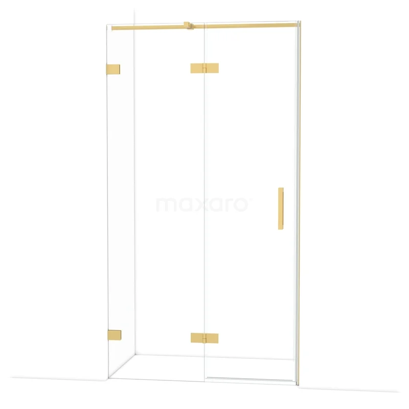 Diamond Shower door | 110 cm Gold Clear glass Pivot door DDB21651320GG Glass shower cabin with gold accents, sleek design, ideal for luxury bathroom decor.