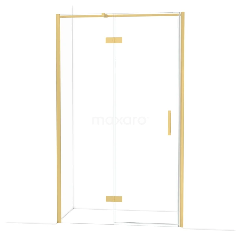 Diamond Douchedeur | 120 cm Goud Helder glas Draaideur DDB21662310GG Douchecabine met goudkleurige frame, transparant glas en minimalistisch design, perfect voor een luxe badkamerstijl.