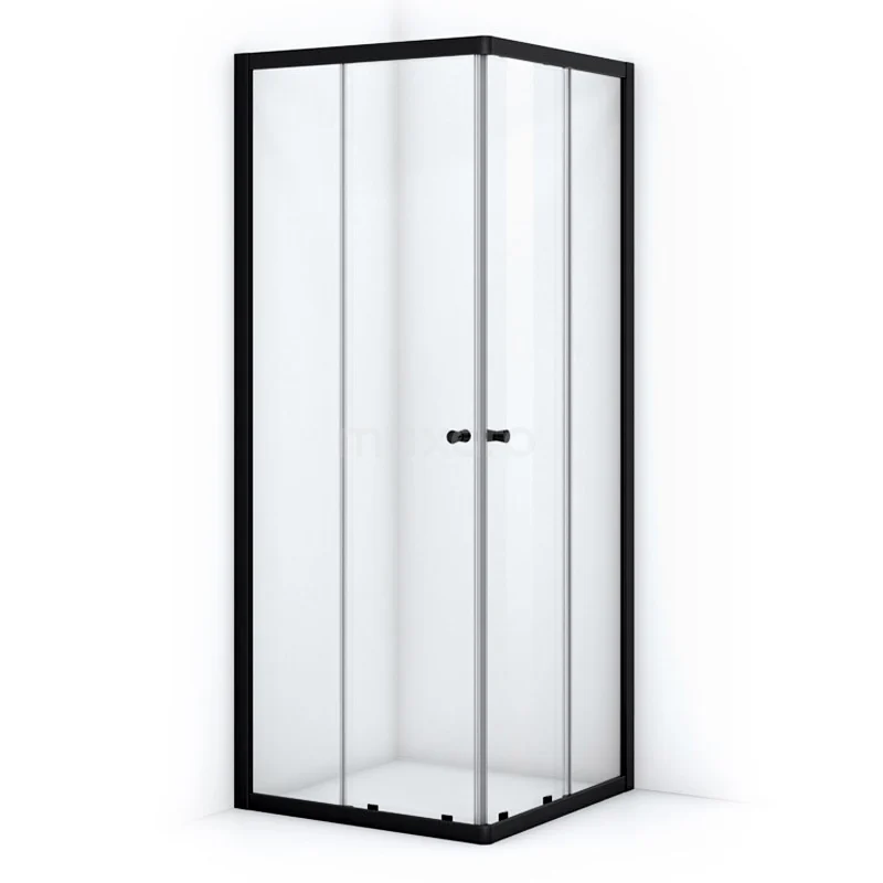 Ruby Allure Duschkabine | 80x70 cm Matt Schwarz Schiebetür Rechteck L0820-0807MN Eckige Duschkabine mit schwarzen Profilen, Klarglas und Schiebetüren, perfekte kompakte Lösung für jedes moderne Badezimmer.