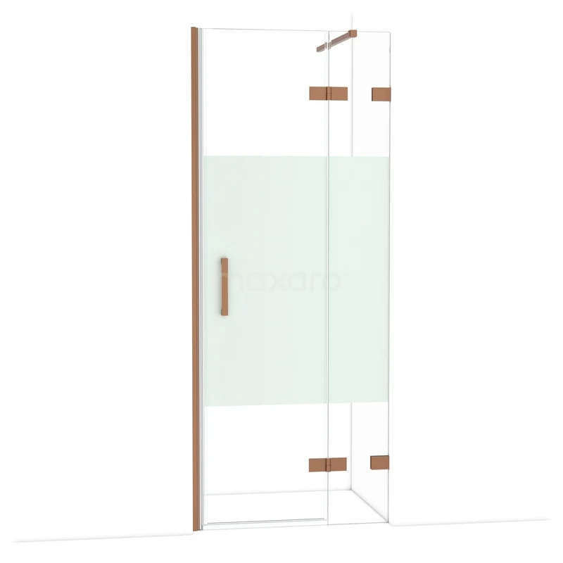 Diamant-Duschtüren DDB22352123KP Glas Duschkabine mit Matt Weiß Glas, bronzen Scharniere und Haltegriff, ideal für einen modernen Badezimmerstil.