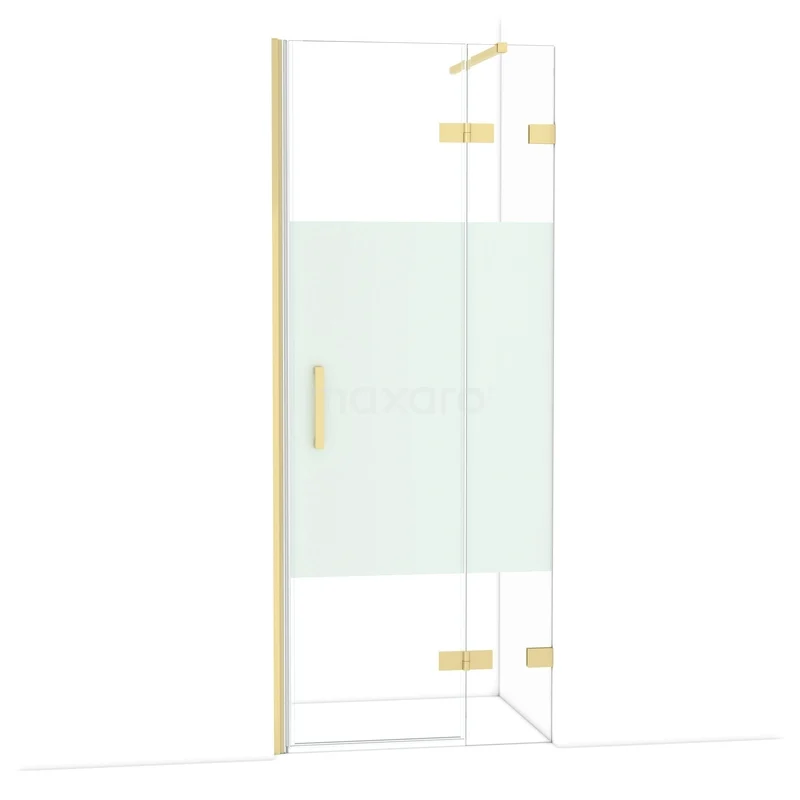 Diamant-Duschtüren DDB22352123LG Duschtür mit goldfarbenen Akzenten, Klarglas und mattem Flächen, perfekte Ergänzung für ein stilvolles Badezimmer.