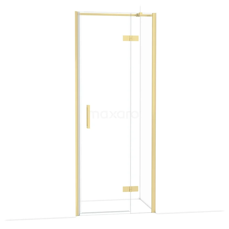 Diamant-Duschtüren DDB22352310LG Duschkabine mit goldfarbenen Akzenten, Eckmodell, Glastüren, stilvolles Design für moderne Bäder.